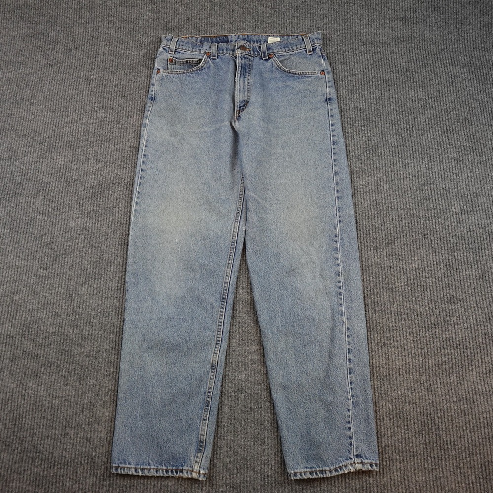 Vintage Levis 550 Jeans Mens 34x32 (32x30) Blue Orange Tab Tapered Denim USA